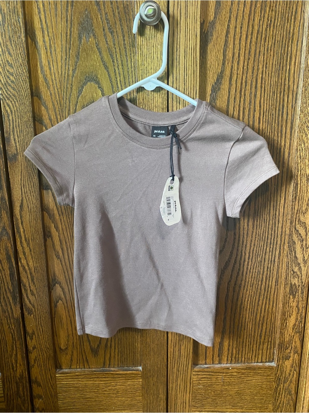 Prana brown cropped t-shirt size XS
